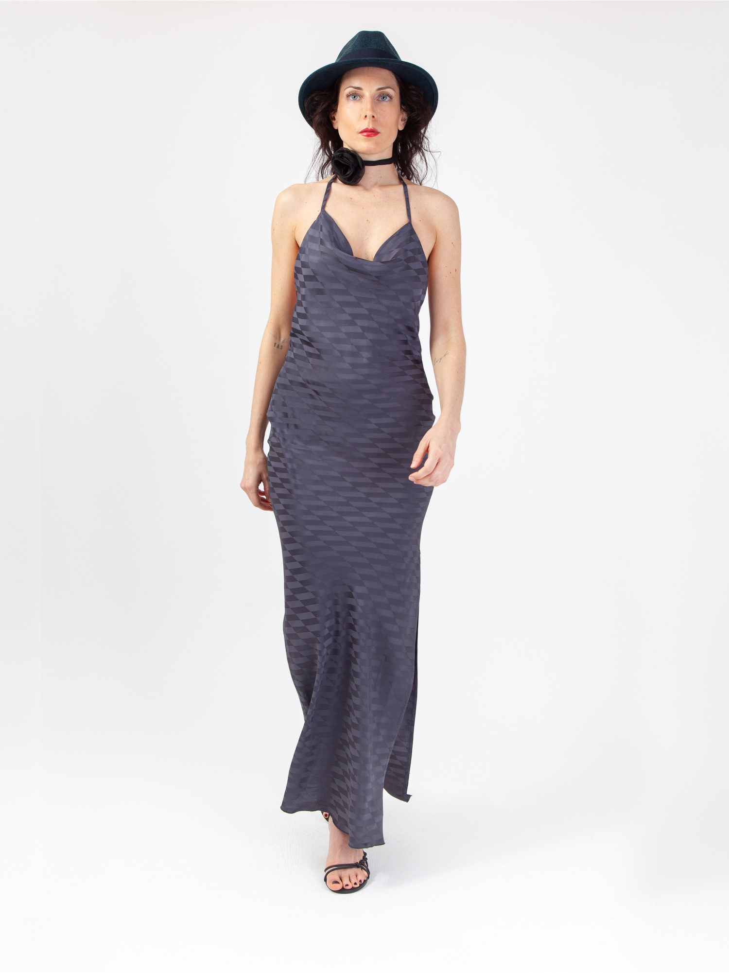 Vestito lungo sales grigio elegante